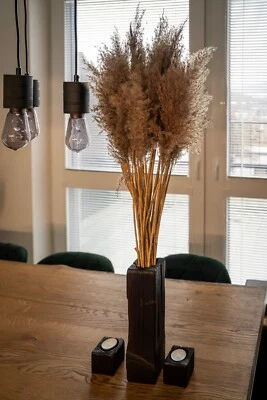 Rustic wooden vase for dried flowers - Image 1 of 4