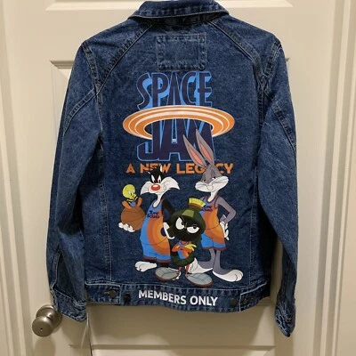 NWT Members Only Space Jam Looney Tunes New Legacy Denim Blue Jean Jacket Men S - Image 1 of 4