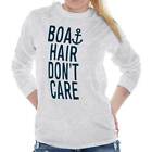 Boat Hair Dont Care Anchor Nauti Attitude Long Sleeve T Shirt Tees For Women
