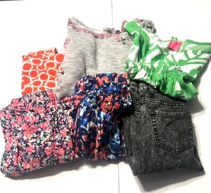 Girls Size 7/8 Medium [6 Piece Lot] Clothes Leggings Jeggings 2 Tops & 4 Bottoms - Picture 1 of 13