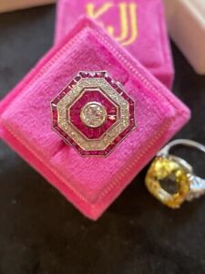 3Ct Princess Cut Simulated Pink Ruby Women's Ring 14k White Gold Plated Silver