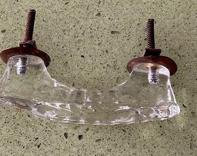 Ancienne poignée en verre transparente torsades tiroir meuble 9 cm - Photo 1/4