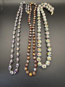 3 Vintage Chinesische Cloisonné Halsketten 925 & 14k - Bild 1 von 5