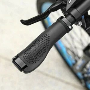 Rubber Bicycle Grips Mountain Bike MTB Handlebar Ergonomic Cycling Lock On TPR - Picture 1 of 8