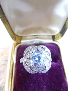 Art Deco Stil Ring Silber & Zirkonia - Bild 1 von 17