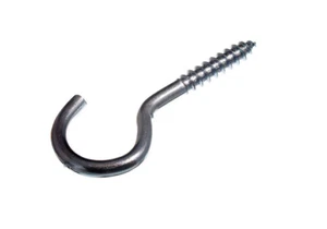 4 X Screw In Hook Fixing Hangers ( No.10 ) 5mm X 60mm BZP Steel - NEW Onestopdiy - Picture 1 of 1