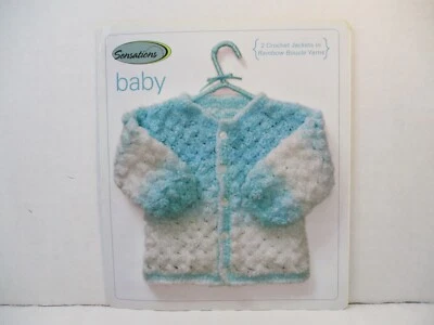 Leisure Arts Sensations Baby Crochet Jackets Cardigan Kimono Sizes S M L Booklet - Image 1 of 4