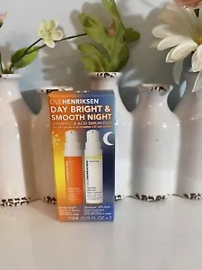 OLE HENRIKSEN SET DAY BRIGHT & SMOOTH NIGHT~VITAMIN C+ACID SERUM DUO 2X0.25.NIB - Picture 1 of 4