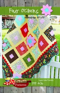 Vier O'Clocks Quiltmuster von Tortenplattenmuster - Schicht Kuchenfreundlich Blume - Bild 1 von 4