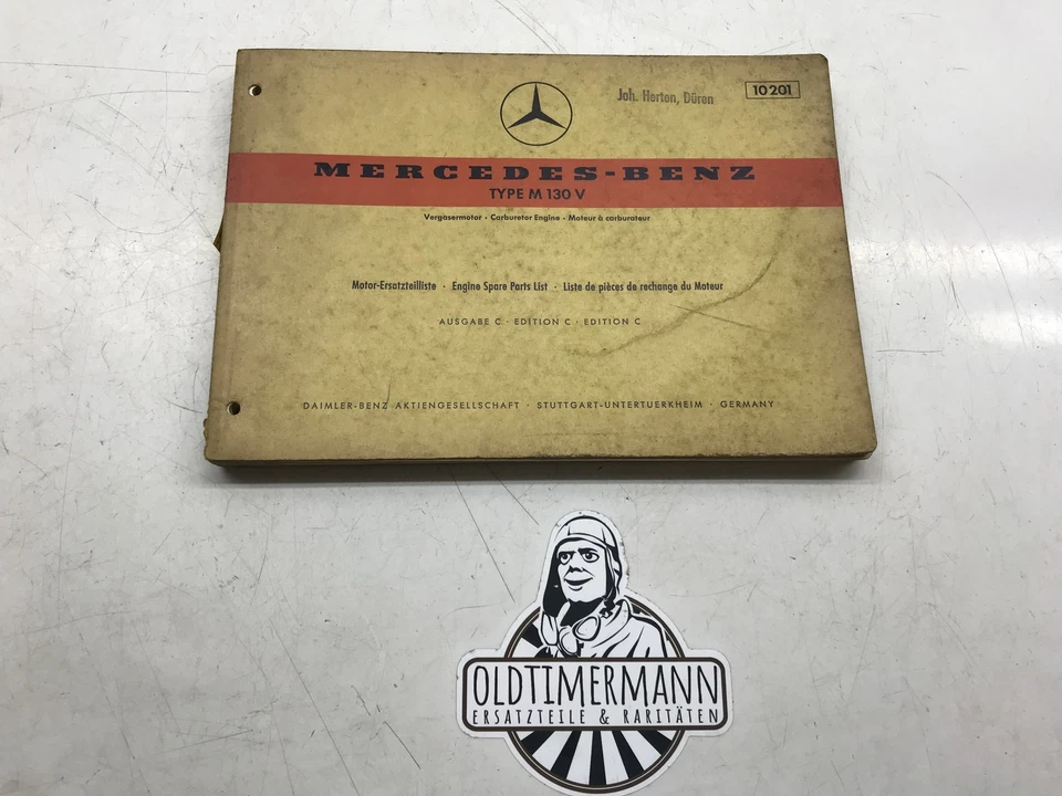 Ersatzteilliste 10201 Handbuch Mercedes Motor M130 V Vergaser  - Bild 1 von 4