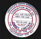 1976 Us Bicentennial Jimmy Carter Campaign Pin Truth Law Anticorruption Populist