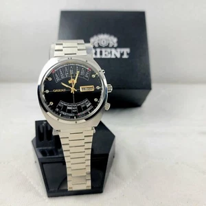 VINTAGE ORIENT COLLEGE MULTI YEAR CALENDAR AUTOMATIK SCHWARZ JAPANISCHE MOV'T UHR - Bild 1 von 12