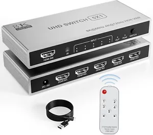 HDMI Switch 5 in 1 Out 8K UHD HDMI Switcher Splitter, HDMI 2.1 Switcher with I.. - Picture 1 of 12