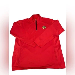 Official NHL Licensed Chicago Blackhawks Logo Quarter Zip Men's XL Red - Picture 1 of 10