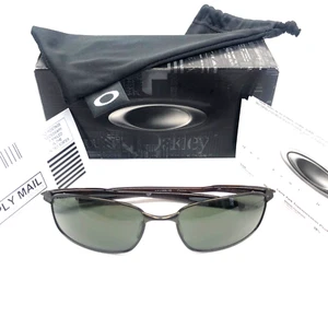 RARE NIB OAKLEY BLENDER SUNGLASSES Rootbeer Frames Silver Icons Dark Grey Lenses - Picture 1 of 5