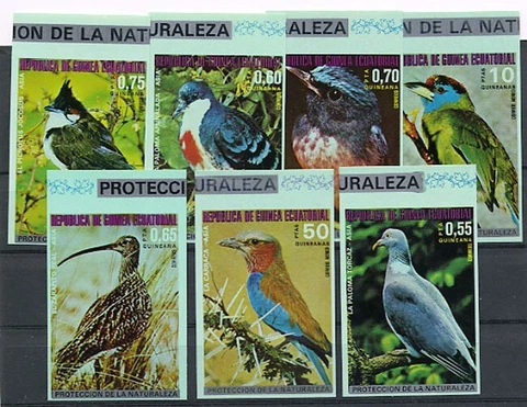 Equatorial Guinea - Colorful Birds from Asia - MNH imperf. set of 7 Cover