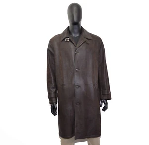 SERAPHIN - Makers of HERMES -Shearling Coat-Brown Leather- Made In France - 50 - Picture 1 of 22