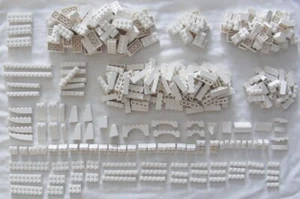 LEGO White BRICKS & TILES x371 +modified Inverted Slope Arch Plates 4x2 12x1 3x1 - Picture 1 of 5