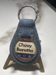 Vintage 1980’s Chevy Beretta Light Blue Leather Automotive Keychain - Picture 1 of 1