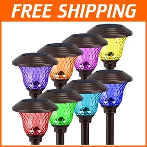 8 Durable Solar Pathway Lights with Color Changing - Elegant Garden Illumination - Picture 1 of 7