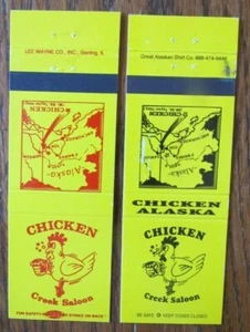 CHICKEN, ALASKA MATCHBOOK COVERS: LOT OF 2 DIFFERENT CREEK SALOON MATCHCOVERS -E - Picture 1 of 1