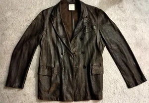 Billy Reid Vintage Peacoat Zweireiher Lederjacke Größe M - Bild 1 von 10