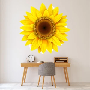 Yellow Sunflower Flower Wall Sticker WS-46322 - Picture 1 of 12