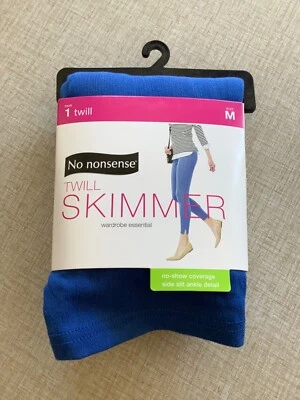Women's No Nonsense Soft TWILL SKIMMER LEGGINGS Size MEDIUM Admiral Blue NEW - Image 1 of 3