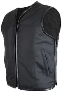 Textil Bikerweste Clubweste Kutte Rockerweste Motorrad Weste schwarz leicht - Bild 1 von 7