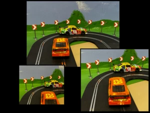 Slot Car 1/32 - 8 panneaux chevron rouge/blanc virage à droite - Photo 1 sur 4