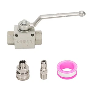 Kit Valvola a Sfera Idropulitrice 4500 PSI Acciaio Inox Valvola a Sfera 3/8 Pollici - Foto 1 di 12