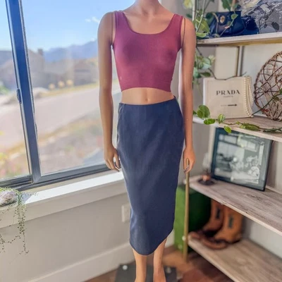 Falda midi ajustada de tiro alto Lululemon, Softstreme, para mujer 6, azul marino verdadero Foto 1 de 4