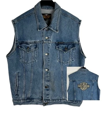 Chaleco vaquero Harley Davidson para hombre talla grande motociclista vintage años 80 Foto 1 de 4