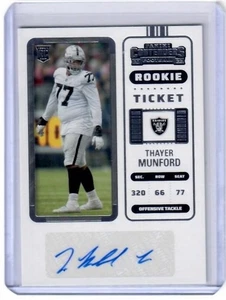 2022 Panini Contenders Thayer Munford Rookie Ticket Auto Card Las Vegas Raiders - Bild 1 von 2