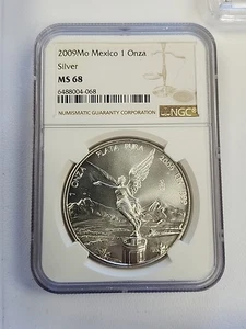 2009 Mexico Libertad 1 oz. Silver Brown Label - NGC MS68 ~ Mintage Of 950,000! - Picture 1 of 4