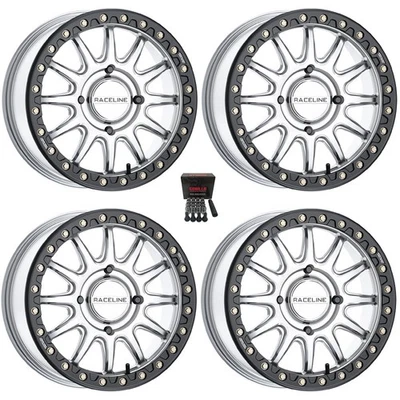 Raceline Alpha Beadlock 17" Wheels Silver (+25mm) Kawasaki Teryx Mule - Изображение 1 из 3