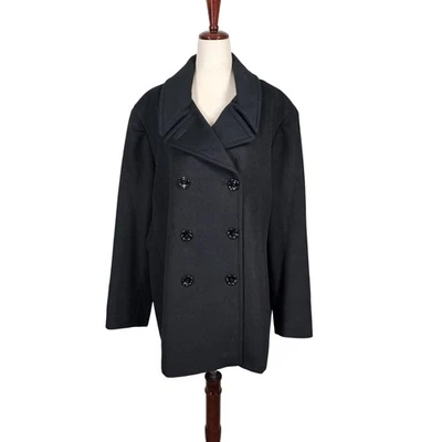 Calvin Klein Peacoat Womens 3X Wool Cashmere Blend Double Breasted Coat Jacket - Image 1 of 4