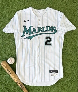 Maglia Baseball Team Issued Miami Marlins 2023 Throwback MLB Jazz Chisholm Jr 42 - Foto 1 di 7