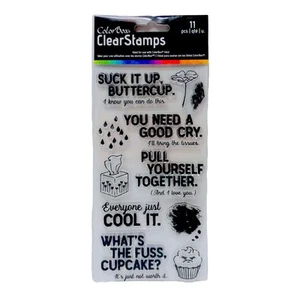 ColorBox Buttercup Clear Stamp Set Empathy Tissues Cupcake Scrapbooking Card NEW - Picture 1 of 3
