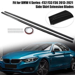 FOR BMW 4 SERIES F32 F33 F36 M PERFORMANCE SIDE SKIRT EXTENSION BLADES 2014~2020 - Picture 1 of 13