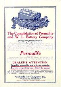 1917 Anzeige Permalife Speicherbatterie Co Poughkeepsie NY hält für immer - Bild 1 von 1