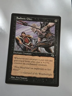 Minty English MTG Regular Sadistic Glee Tempest Magic the Gathering - Image 1 of 2
