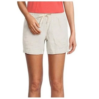 Шорты женские LL Bean 16 овсянка бежевые премиум лен средняя посадка 6 дюймов уличные - Изображение 1 из 4