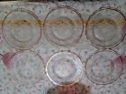 Set of 6 Jeanette Glass Crystal Harp Pattern Plates