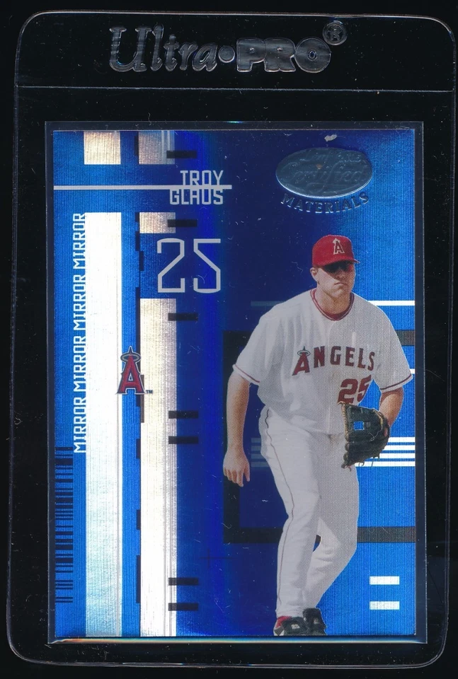 TROY GLAUS 2005 LEAF CERTIFIED MATERIALS MIRROR BLUE 30/50 *ANAHEIM ANGELS* - Image 1 of 1