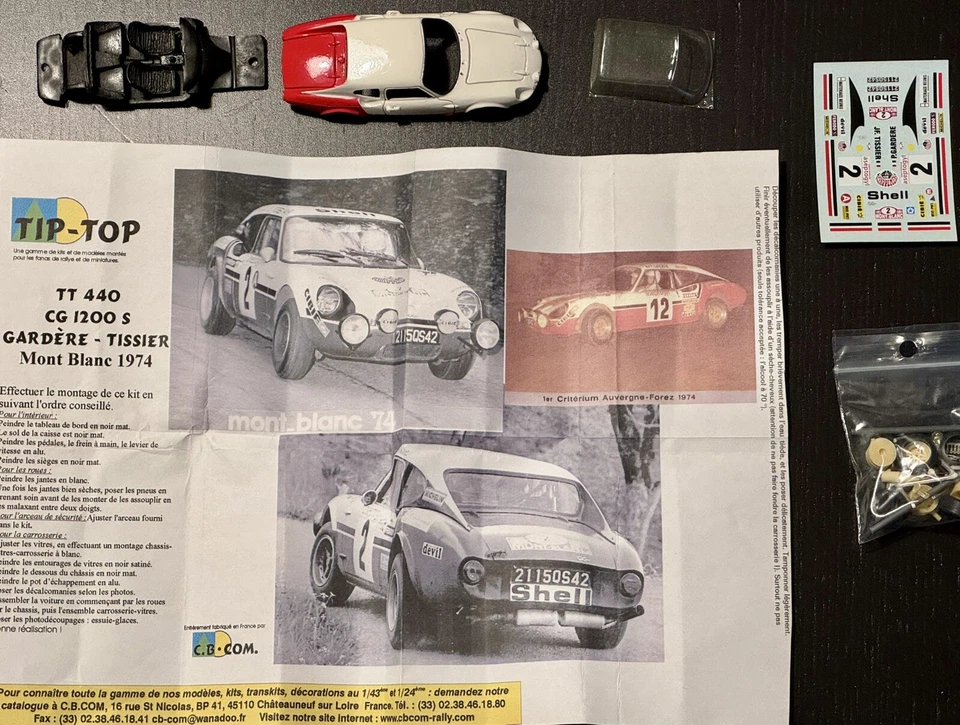 SIMCA CG 1200 S GARDÈRE-TISSIER RALLY BLANC 1974 1:43 TIP-TOP TT 440 Kit 1:43 - Immagine 1 di 4