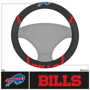 Football Buffalo Bills Embroidered Mesh Steering Wheel Cover 14.5"-15.5"  - Picture 1 of 2