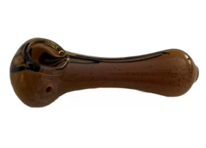 Fancy Glass Spoon Pipe – Dark Lip Pink w/ Blue Swirls | 4.5" - Picture 1 of 3