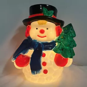 Vintage NOMA Blasform beleuchtet SCHNEEMANN Kunststoff Tischplatte Licht Weihnachten Urlaub - Bild 1 von 9