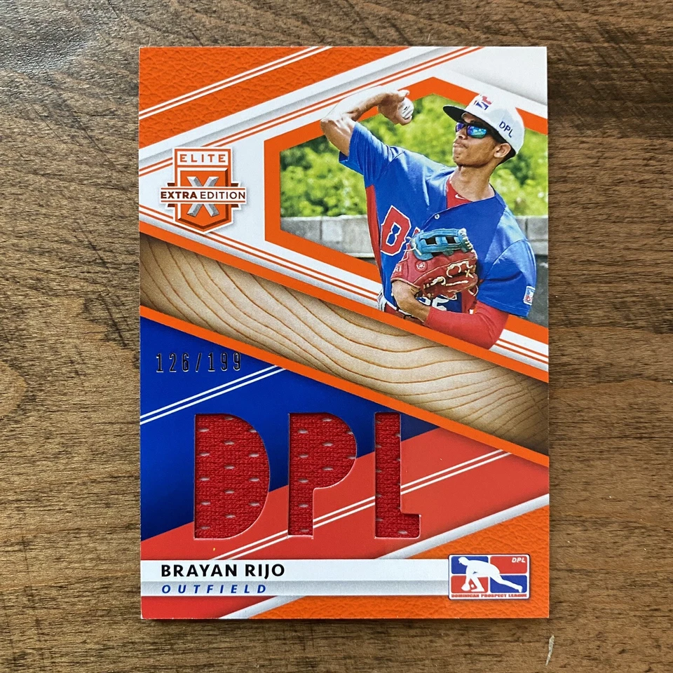 Brayan Rijo 2020 Panini Elite Extra Edition DPL Material Orange #d /199 Relic RC - Image 1 of 3